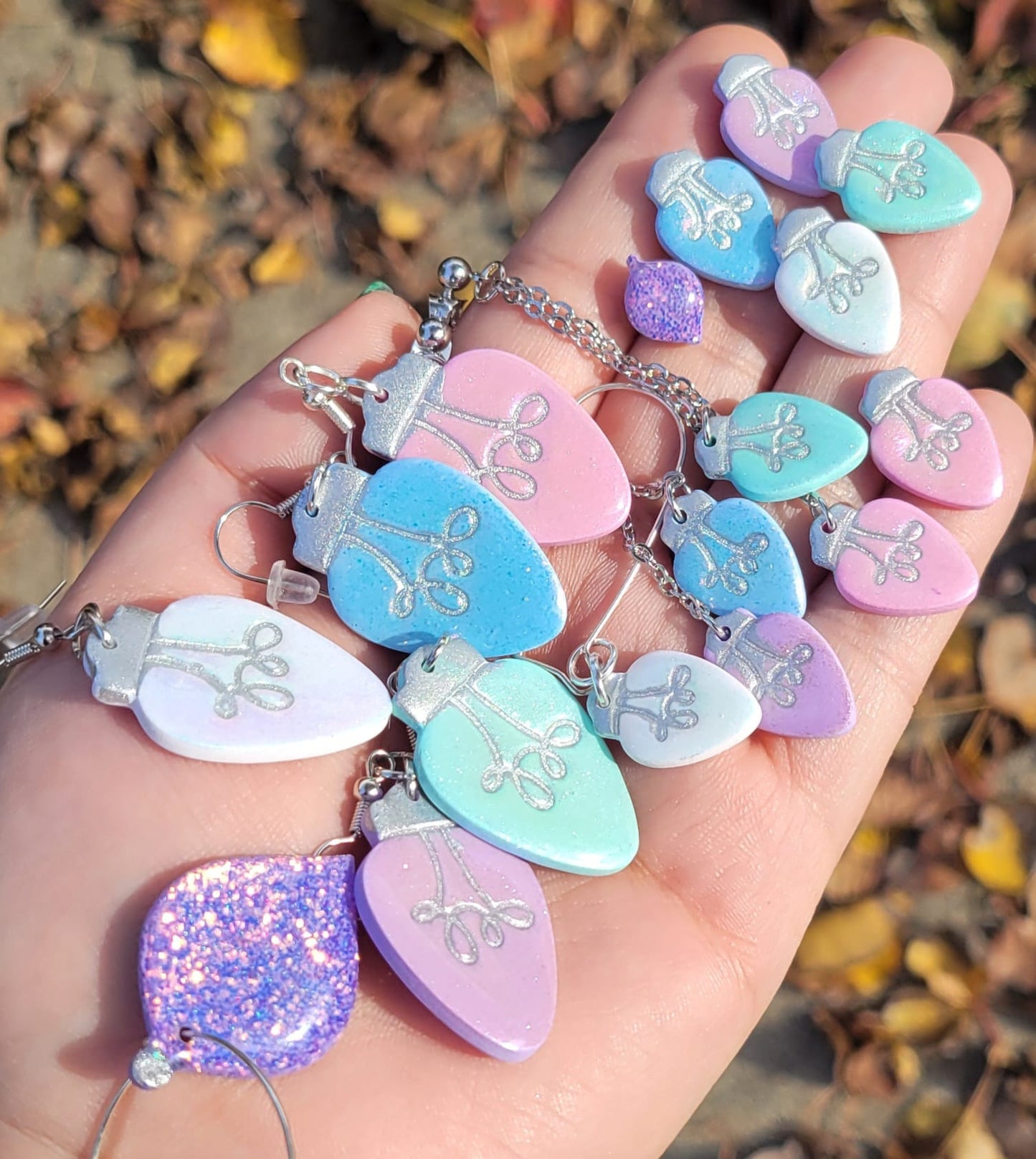 White Opal Vintage Bulb Mini Dangles