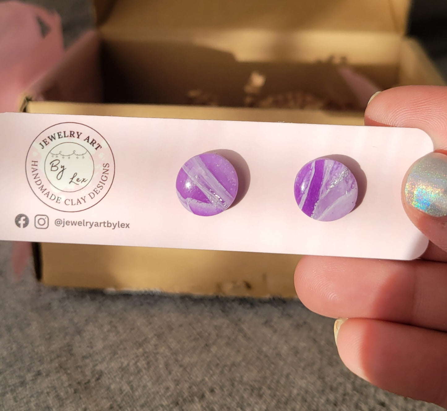 Amethyst Circle Studs