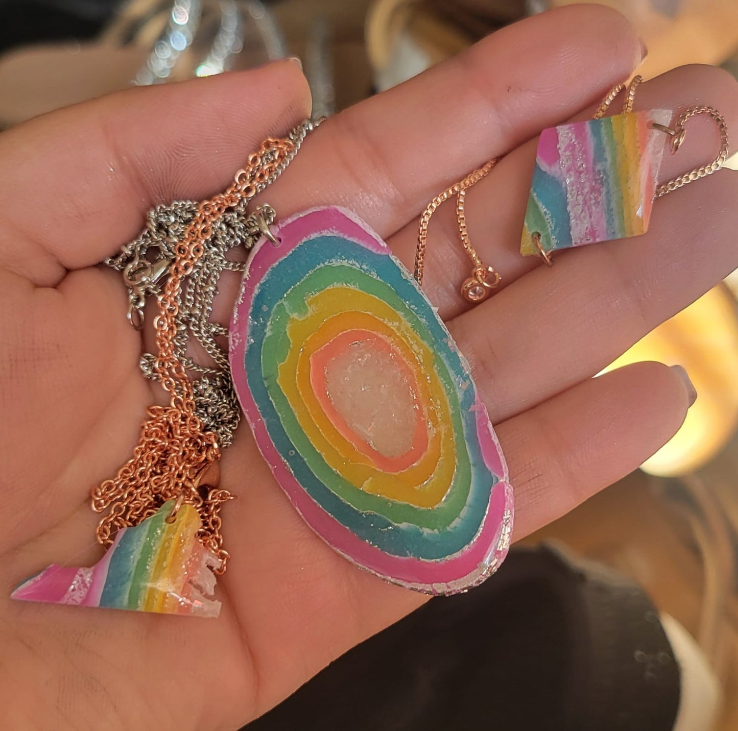 Rainbow Agate Diamond Bracelet