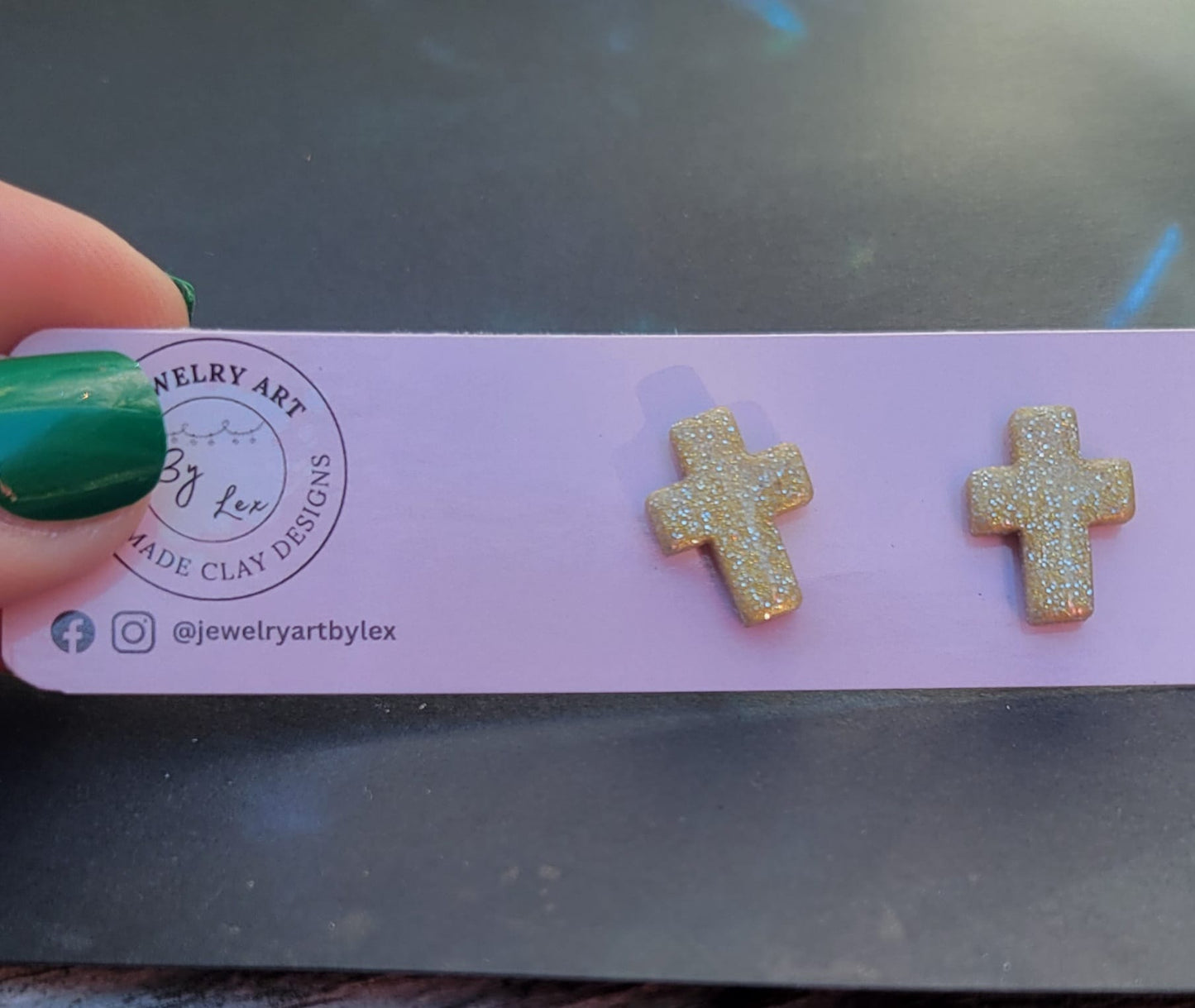Gold Cross Studs