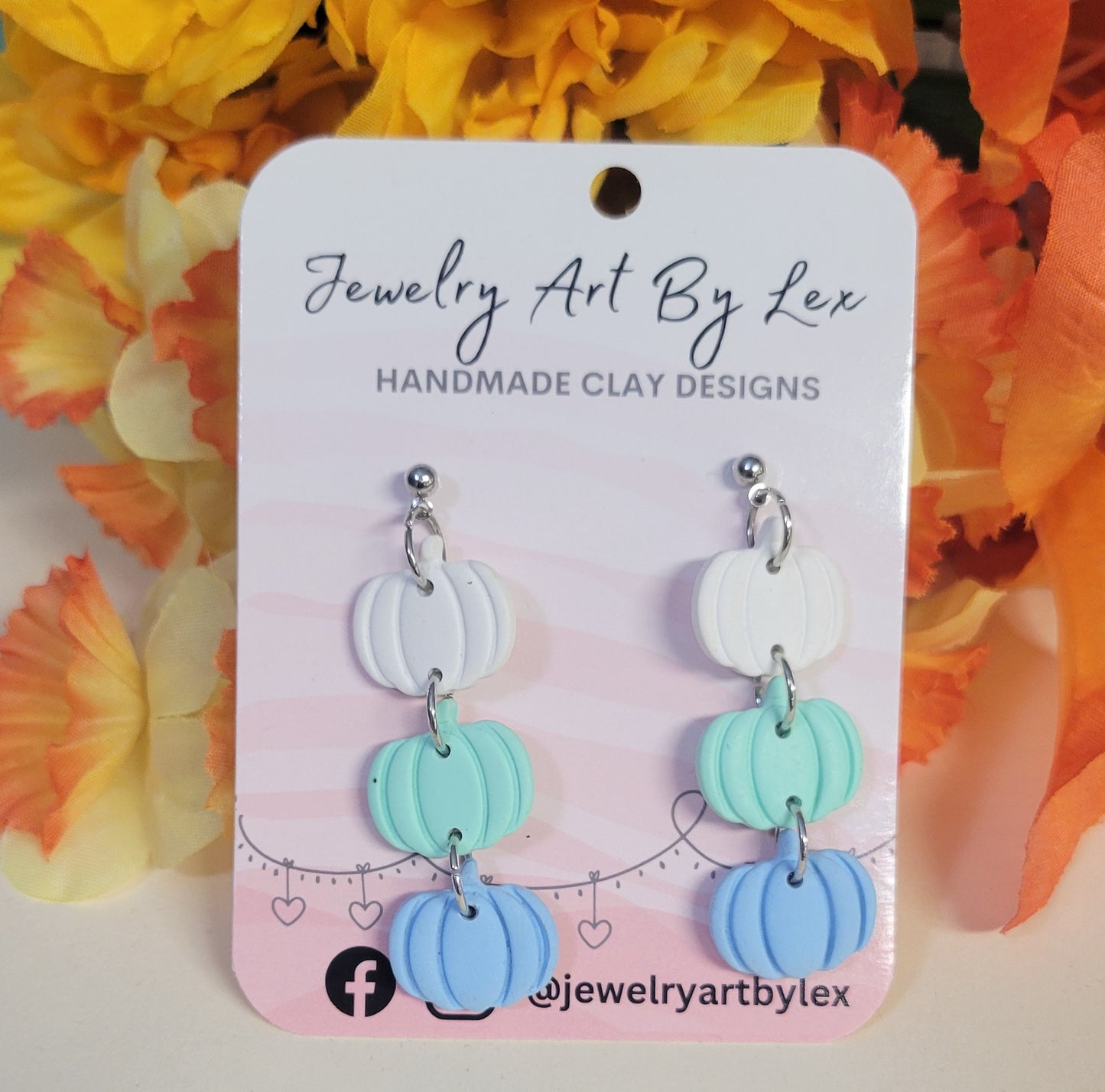 Triple Pumpkin Dangle in Blue