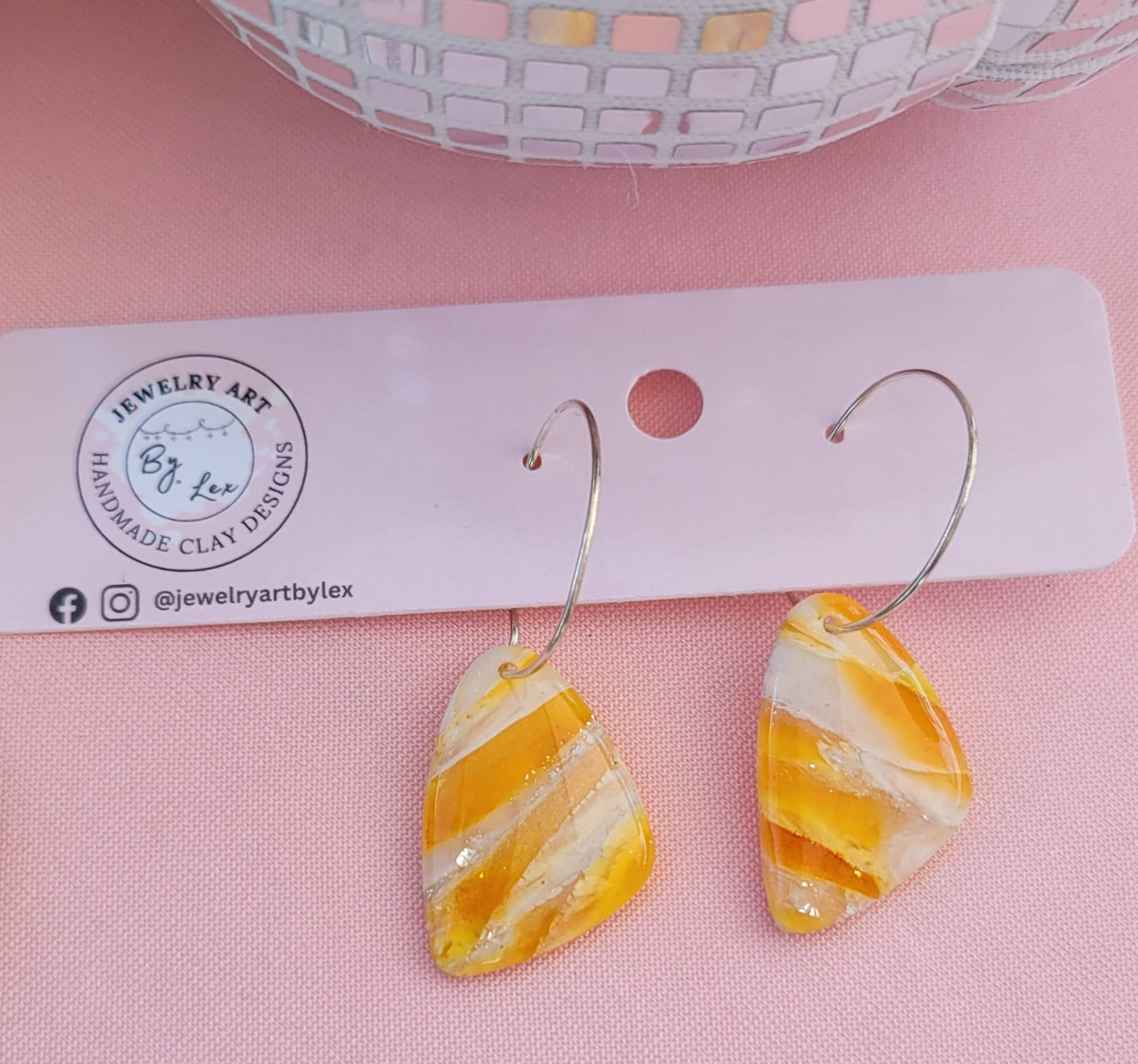 Candy Corn Quartz Hoops