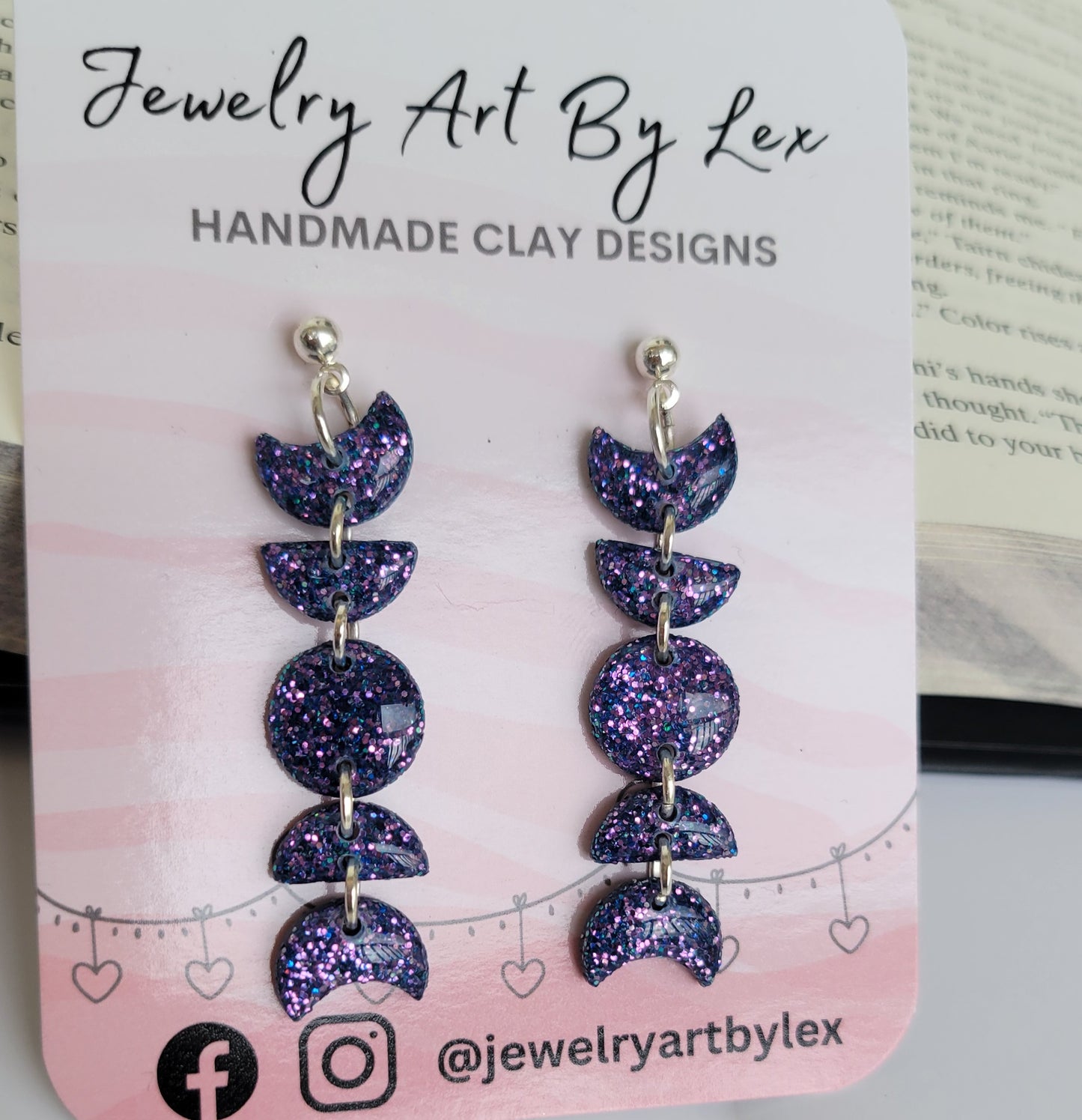 Galactic Glitter Moon Phase Dangles