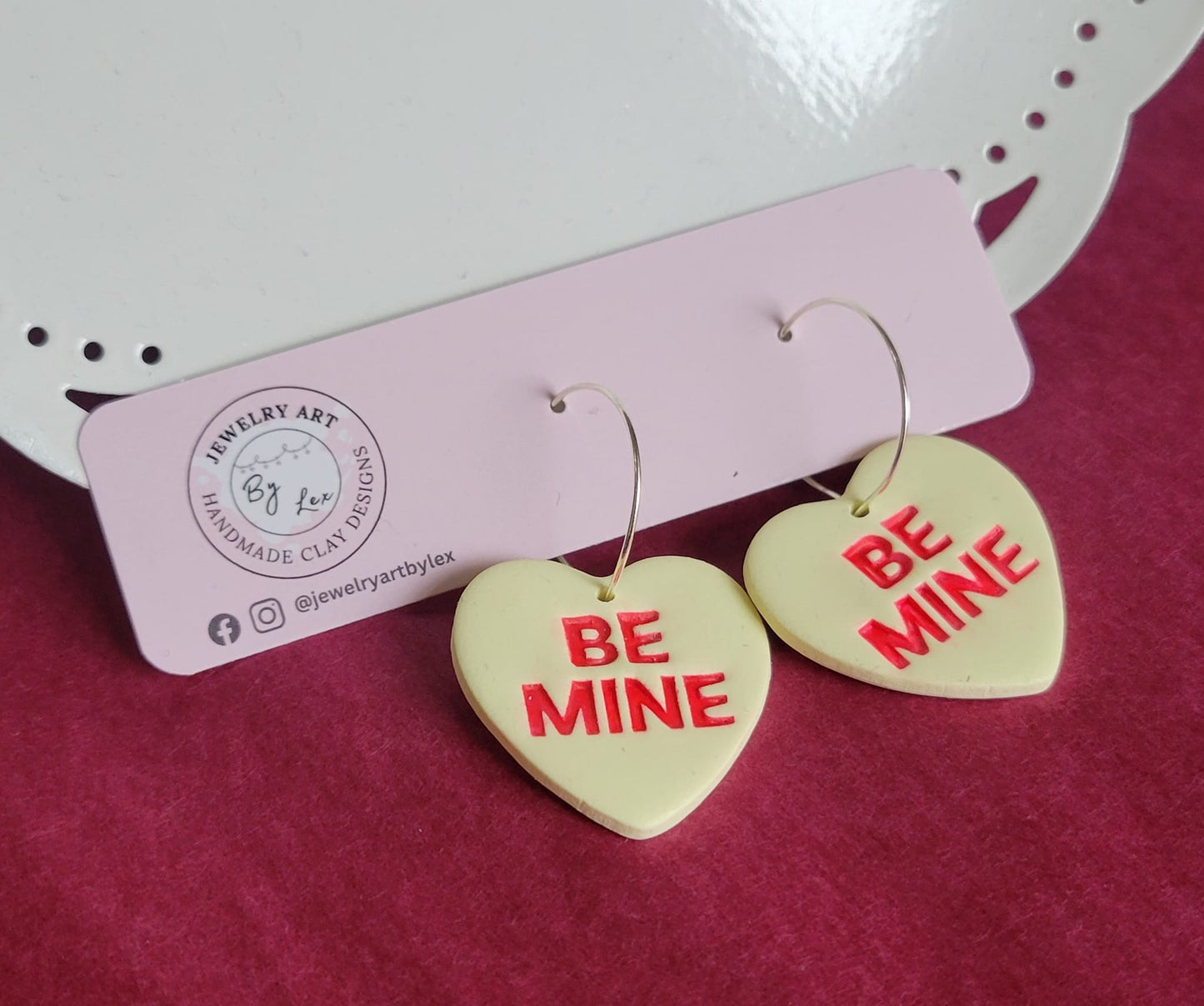 Yellow Conversation Heart Hoops