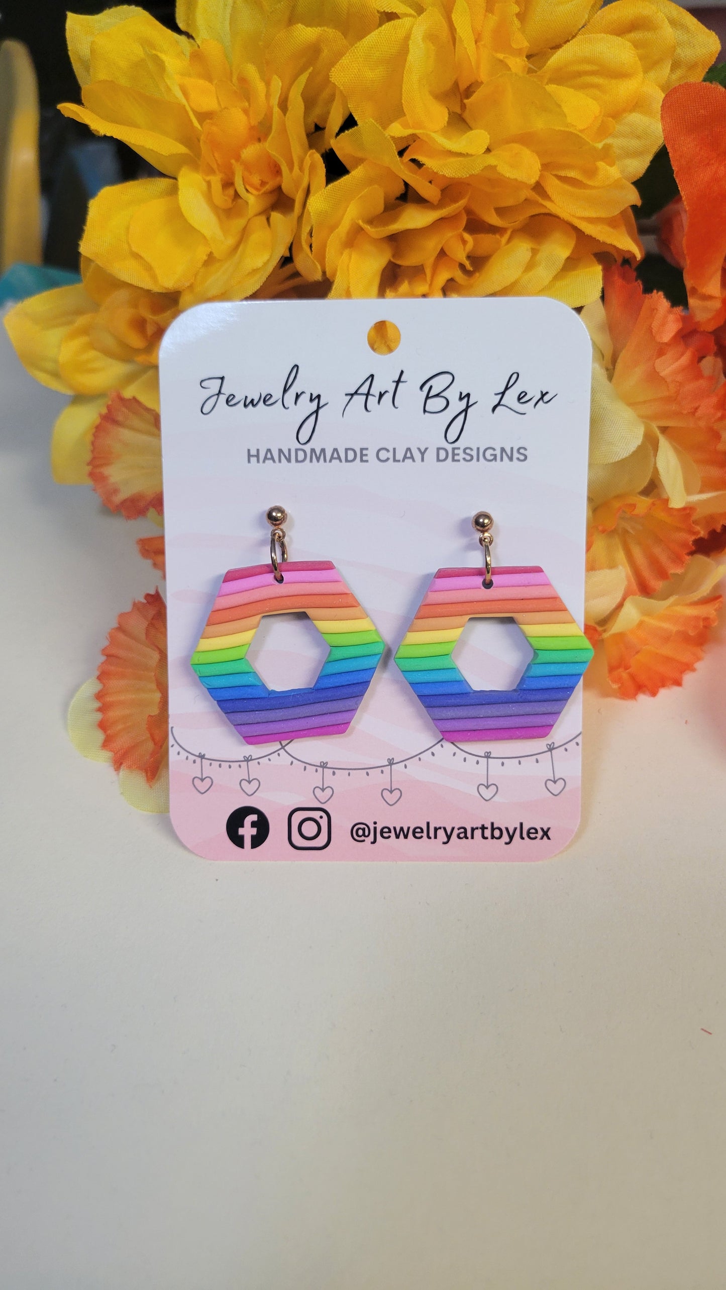 Tropical Rainbow Hex Dangles