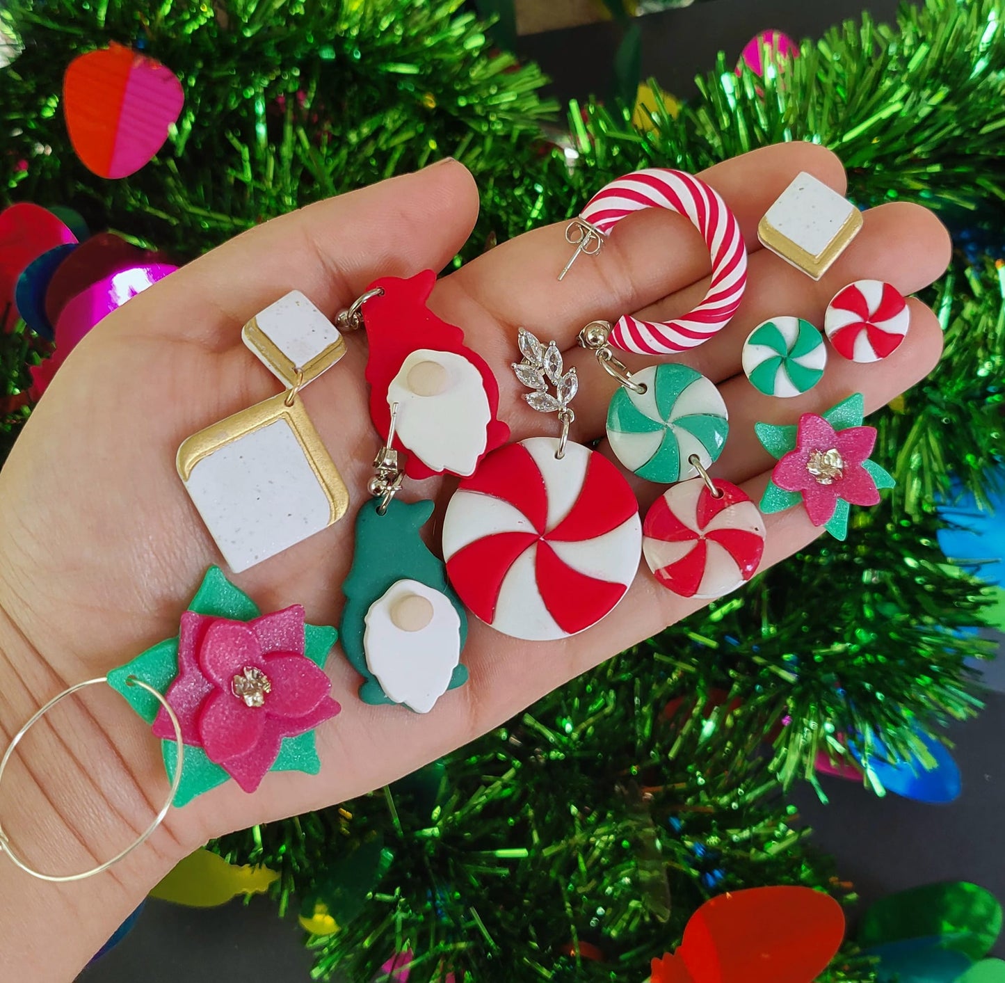 Candy Cane Swirl Hoops