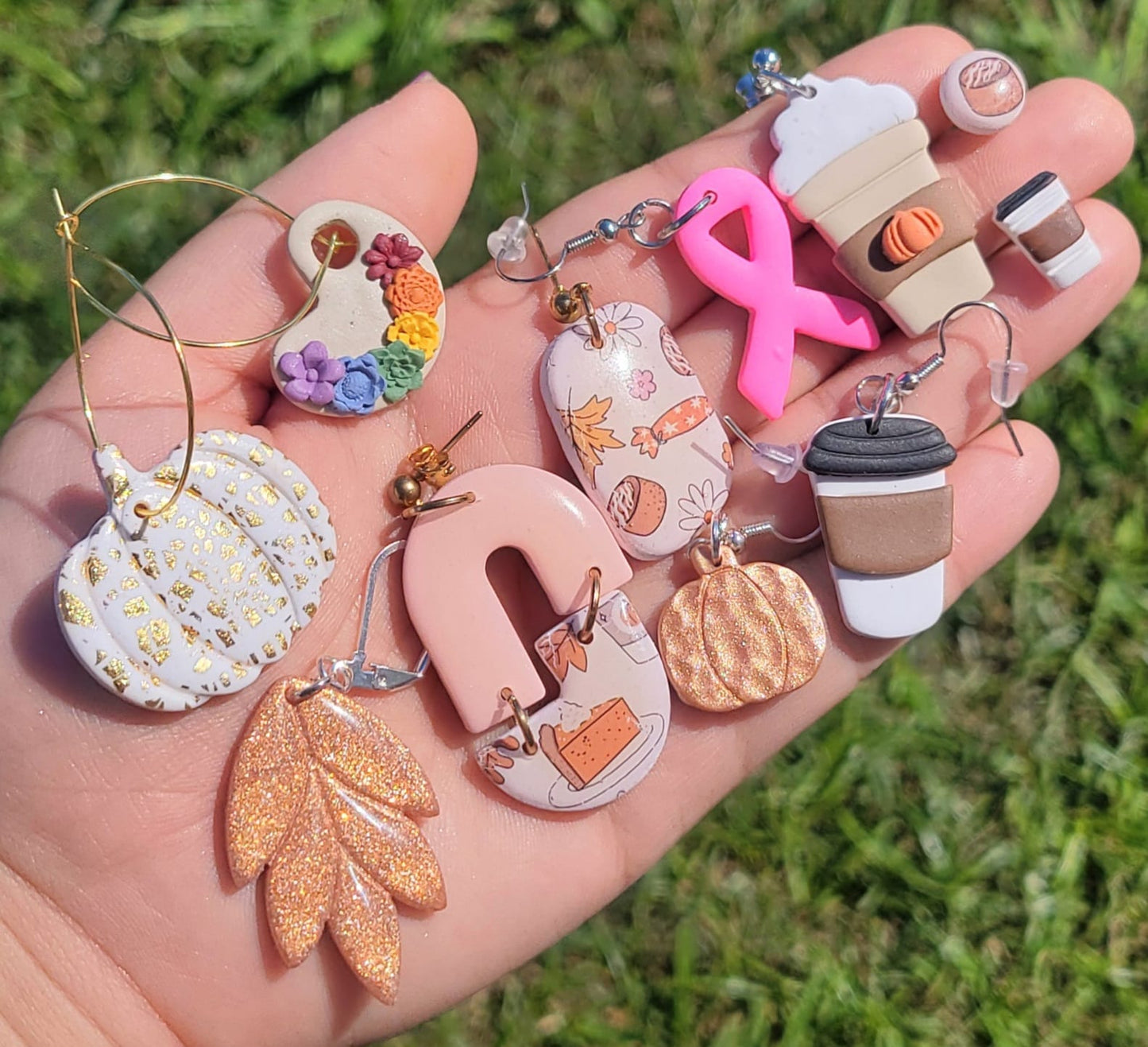 White/Gold Pumpkin Hoops