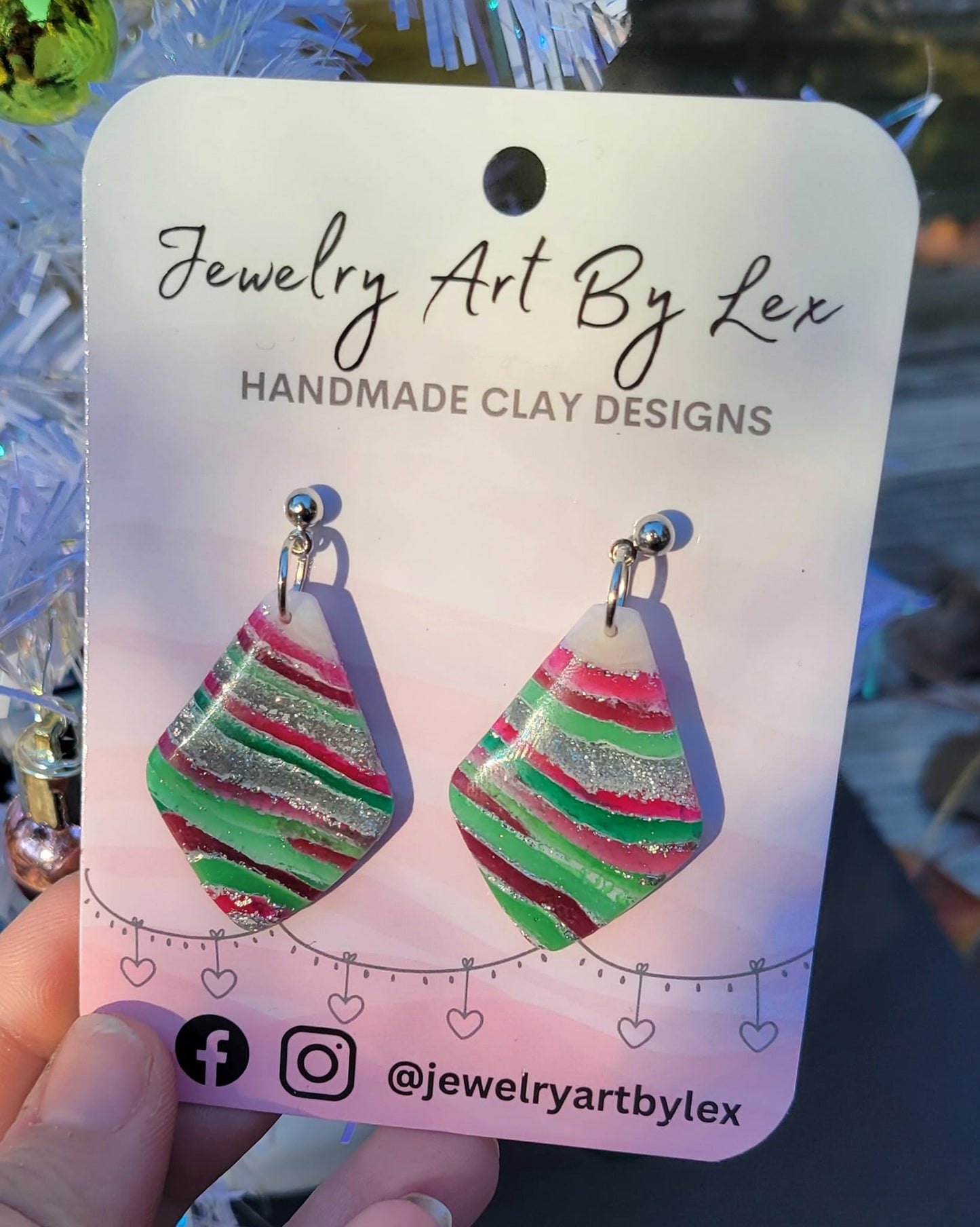 Christmas Agate Diamond Dangles