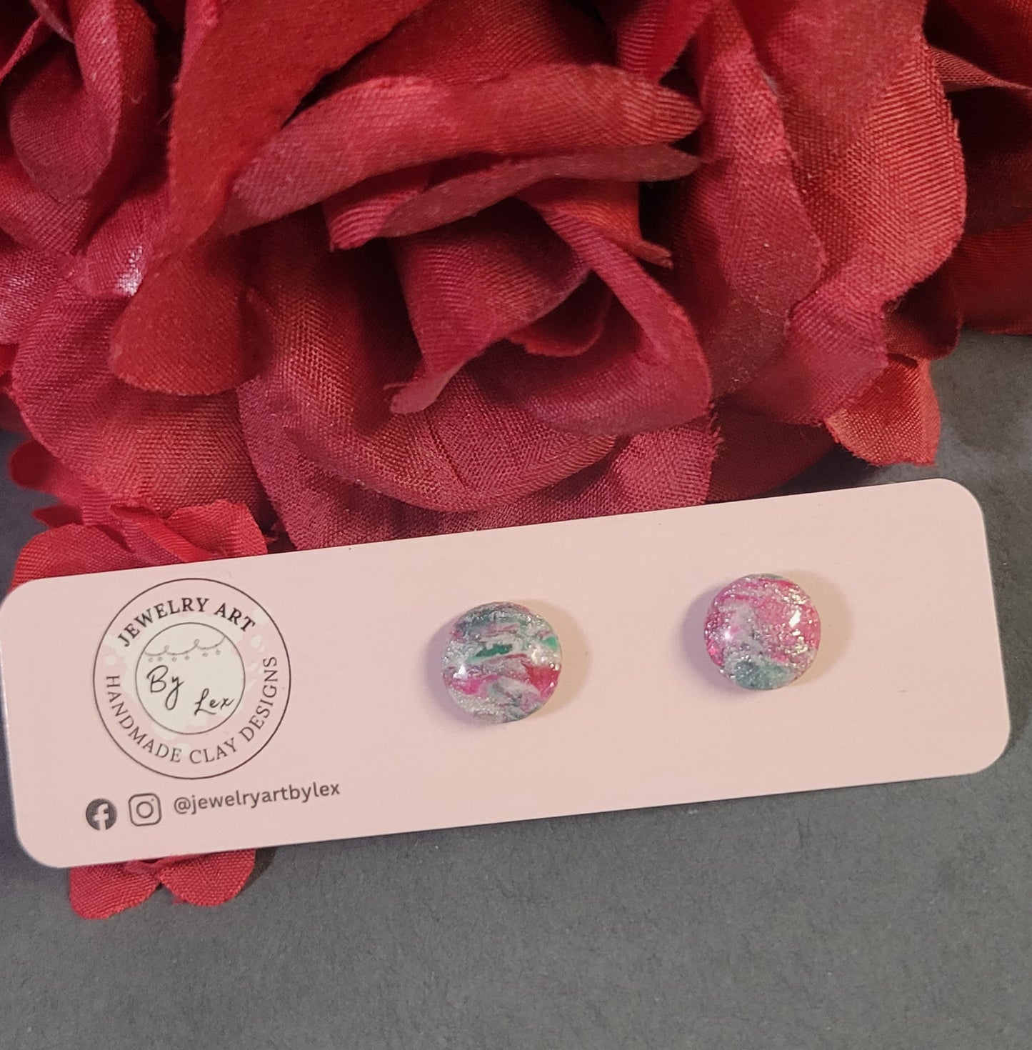 Christmas Swirl Circle Studs