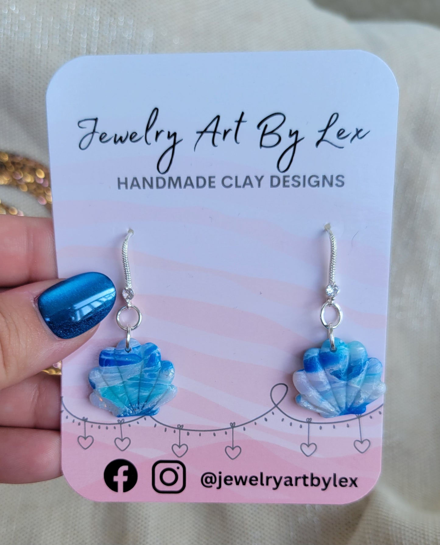 Icy Marble Shell Dangles