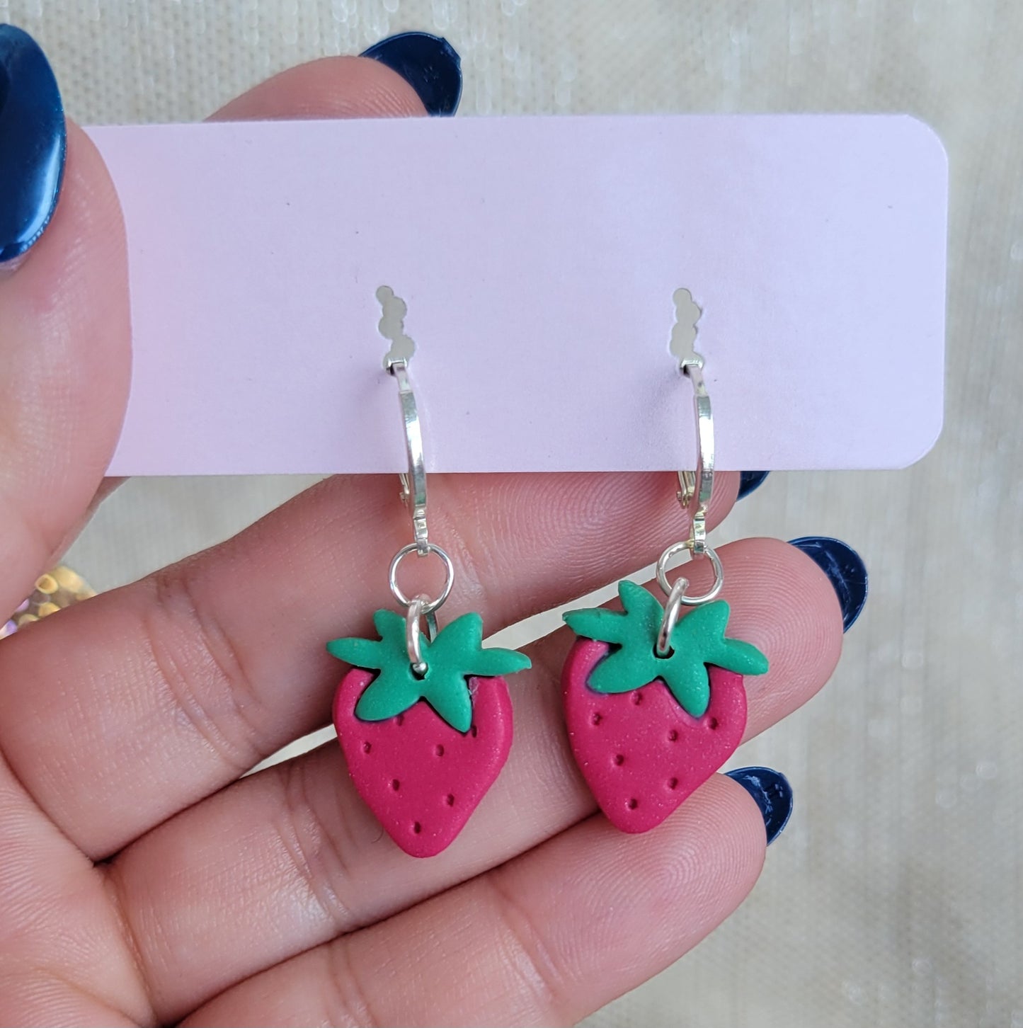 Strawberry Huggie Dangles