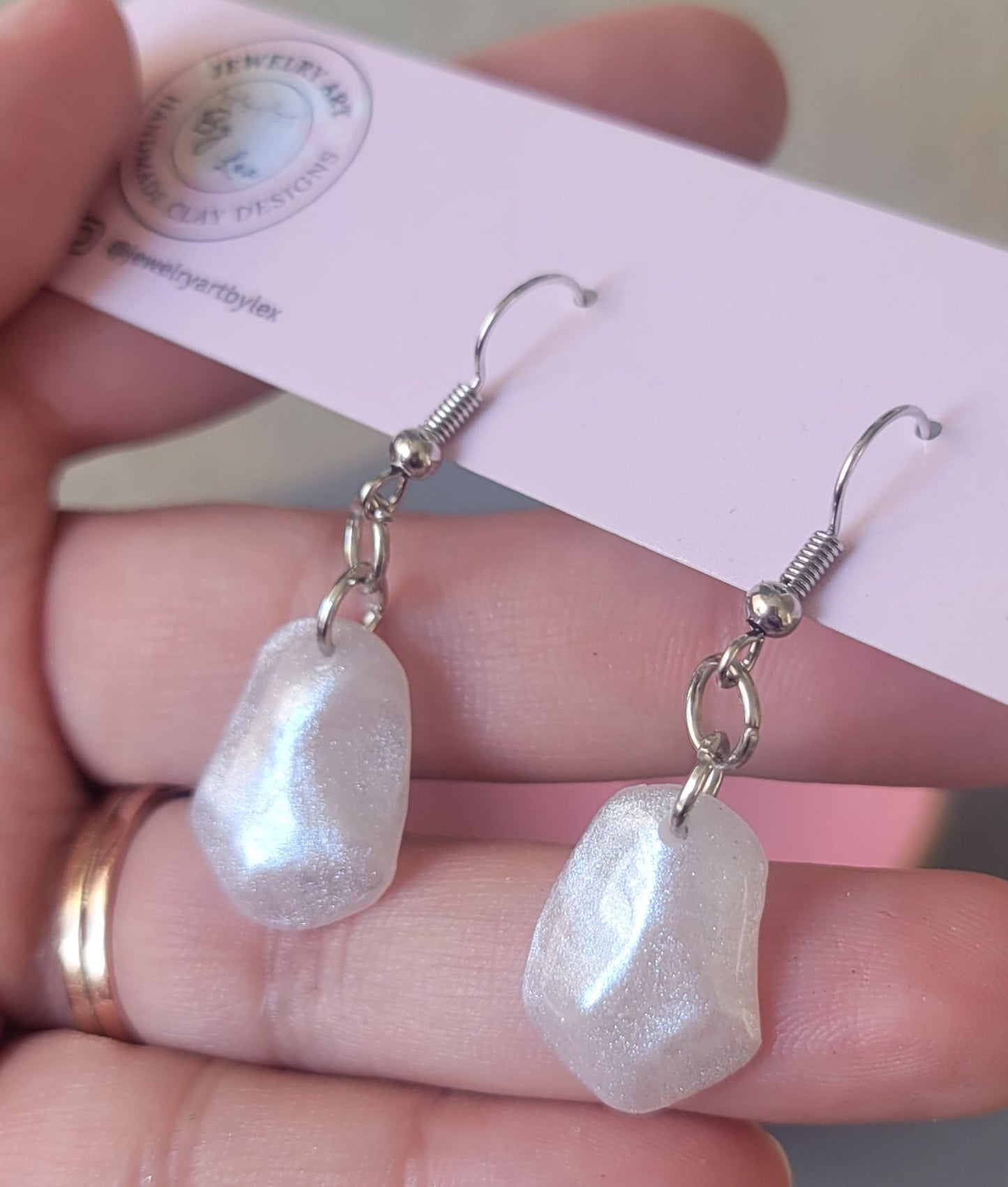 Faux Pearl Gem Dangle