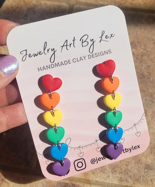 Rainbow Heart Chain Dangles