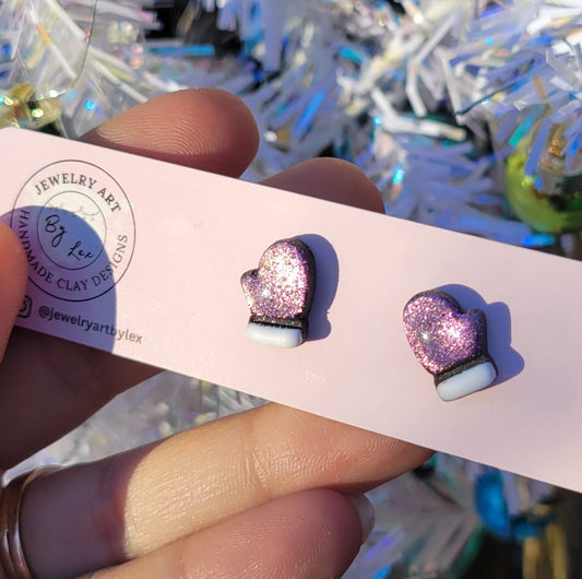 Pink Duo Mitten Studs