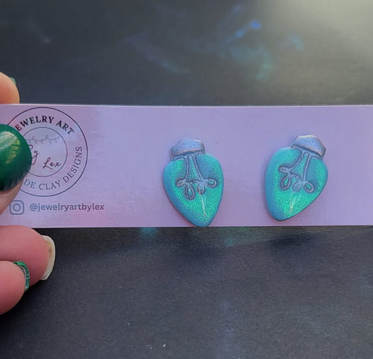 Mint Opal Vintage Bulb Studs