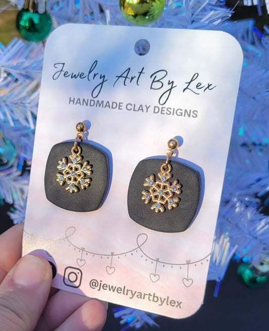 Gold Snowflake Charm Dangles