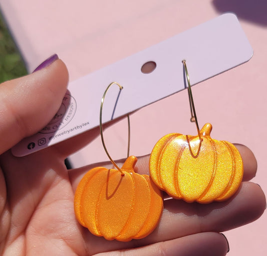 Golden Shimmer Large Pumpkin Hoops