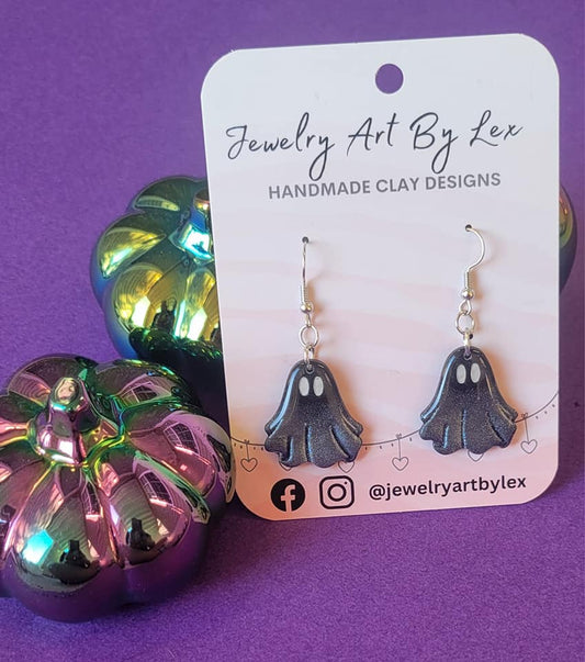Black Shimmer Ghost Dangles
