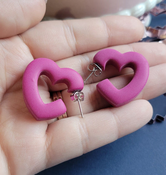 Magenta Heart Hoops