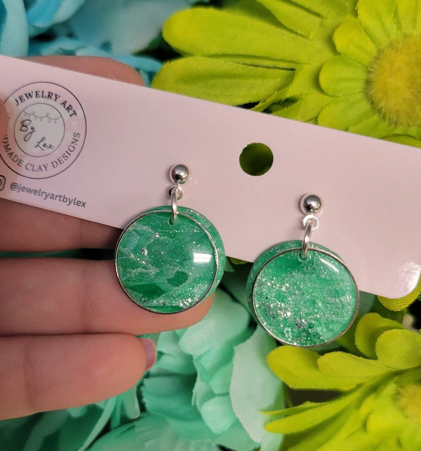 Irish Marble Circle Dangles