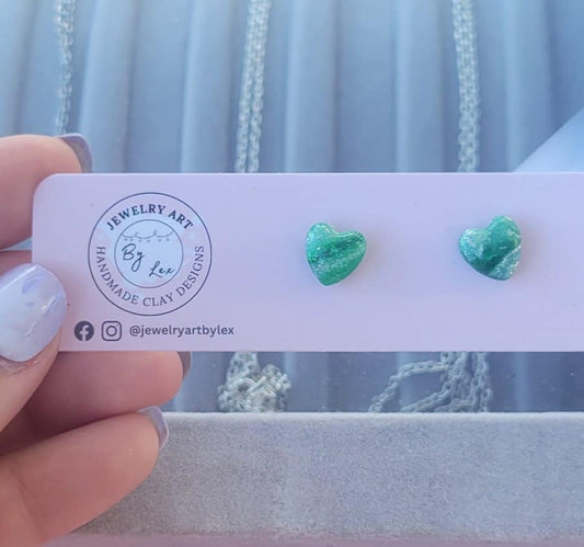 Emerald Heart Studs