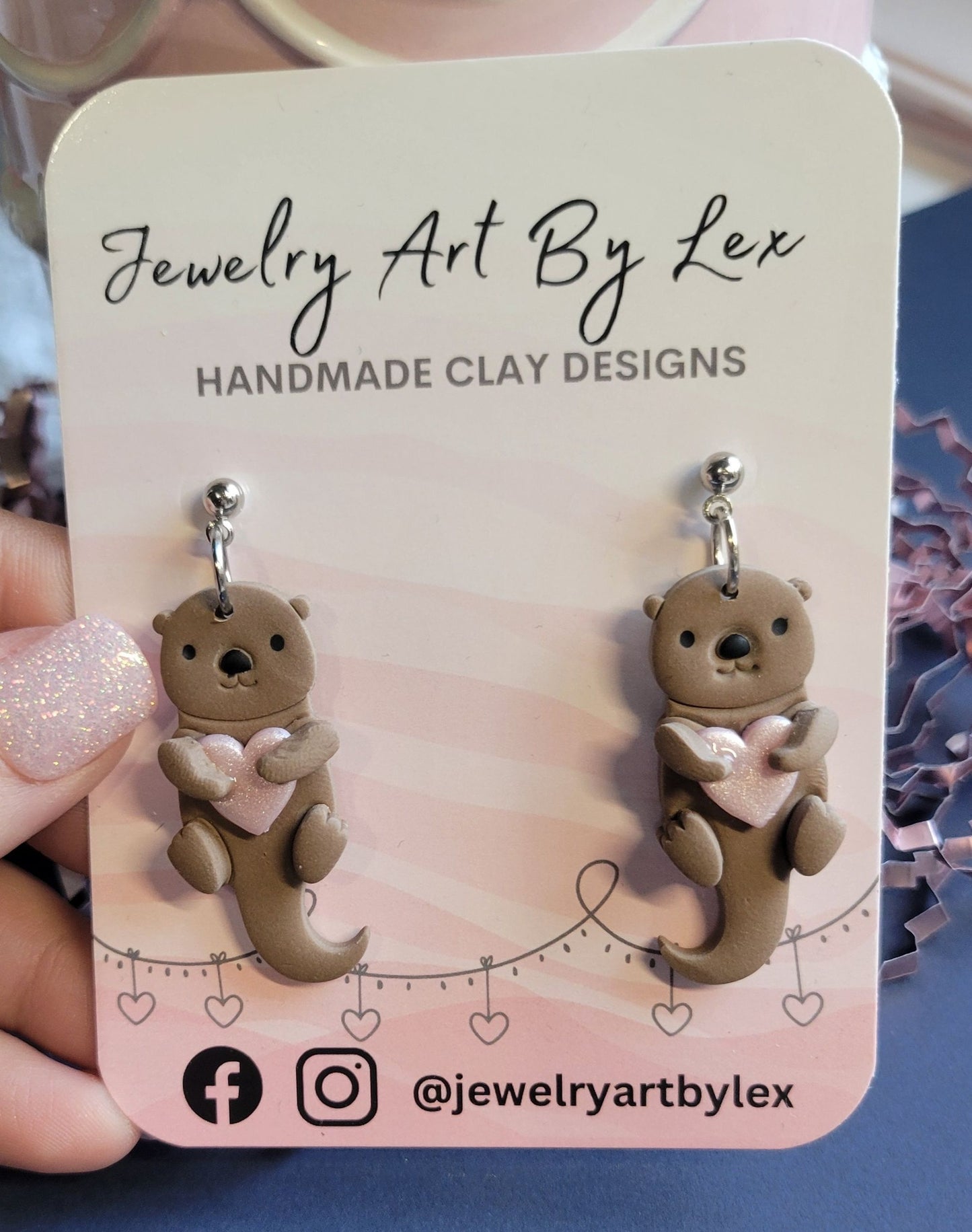 River Otter Heart Dangles