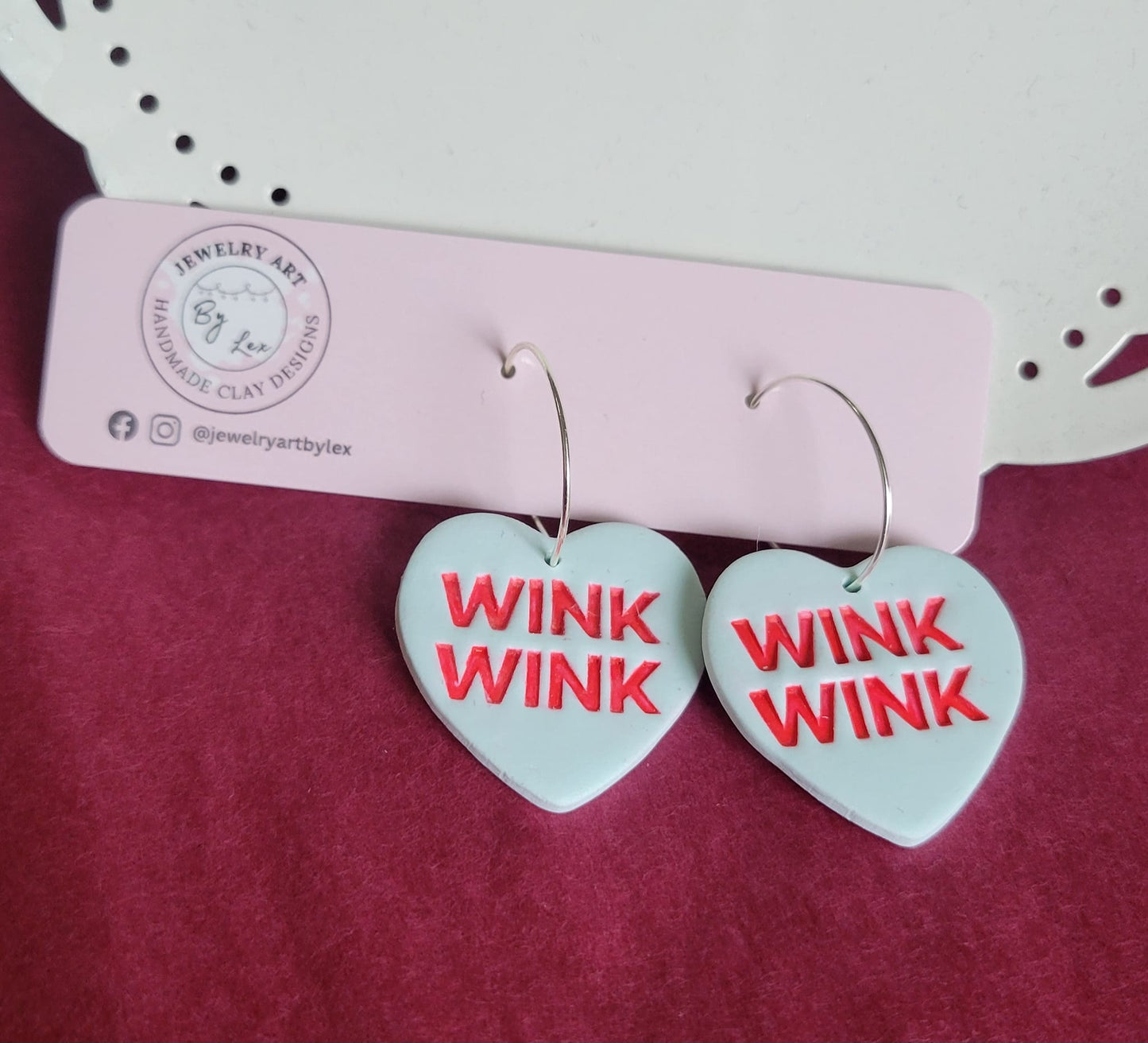 Green Conversation Heart Hoops