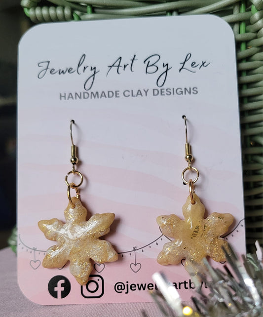 Gold Swirl Snowflake Dangles
