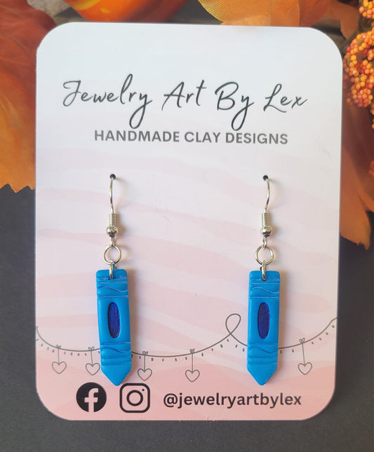 Blue Crayon Dangles