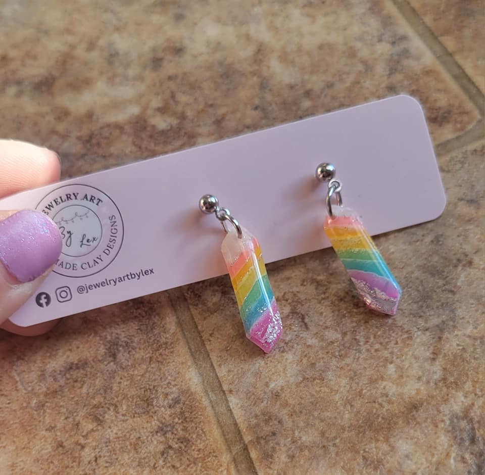 Rainbow Agate Crystal Drops