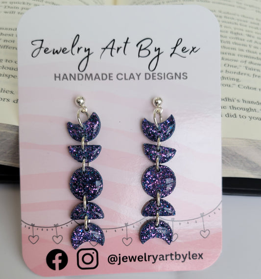 Galactic Glitter Moon Phase Dangles