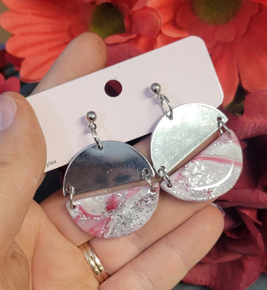 Candy Cane Swirl Circle Dangles