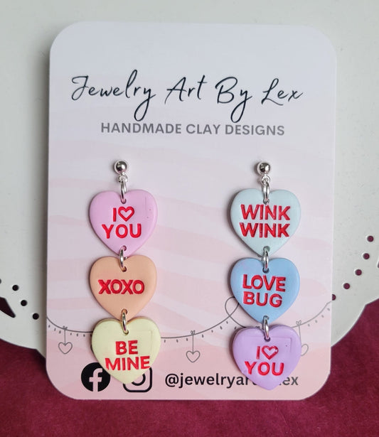 Rainbow Conversation Heart Dangles