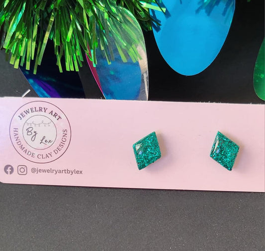 Evergreen Glitter Diamond Studs