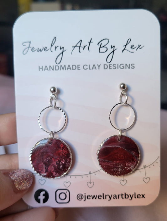 Garnet Circle Dangle