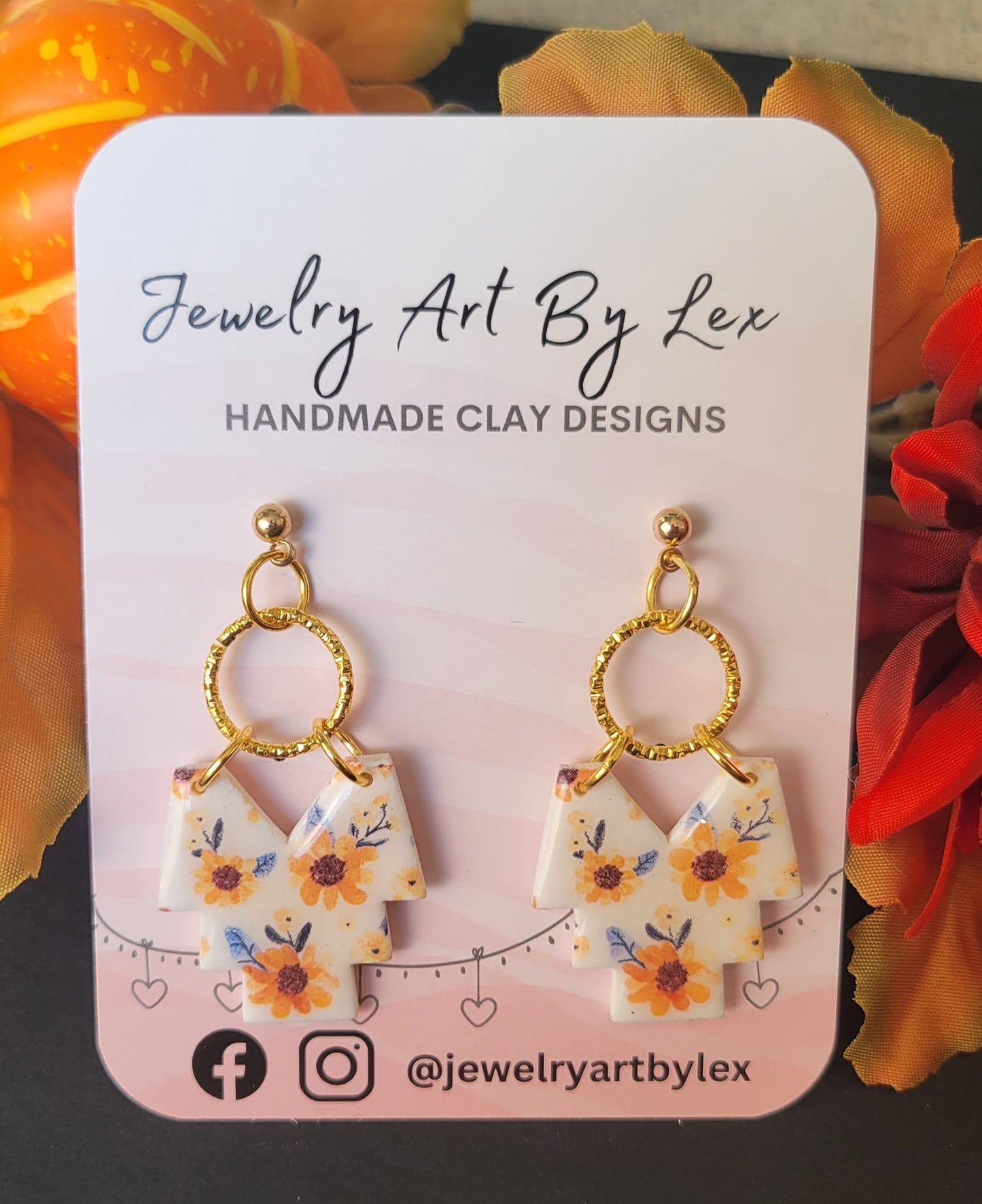 Watercolor Sunflower Aztec Dangles