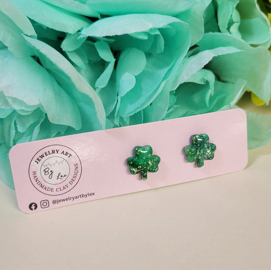 Patrick’s Gold Clover Studs