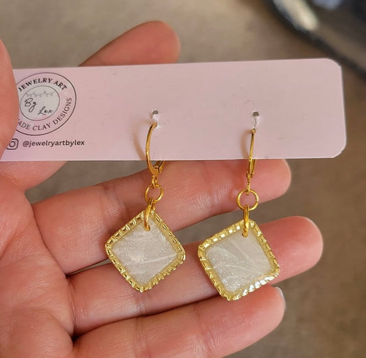 Gold Framed Diamond Dangles