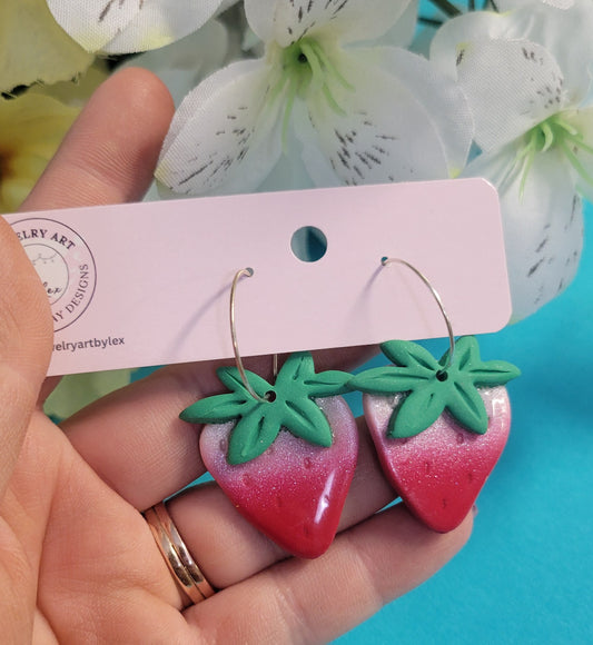 Glossy Strawberry Hoops