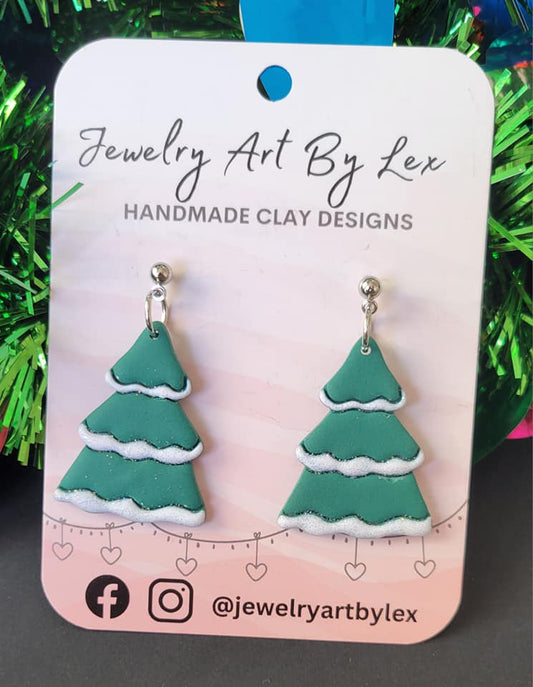 Glitter Snowy Tree Dangles