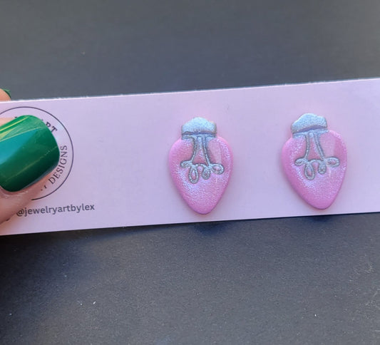 Pink Opal Vintage Bulb Studs