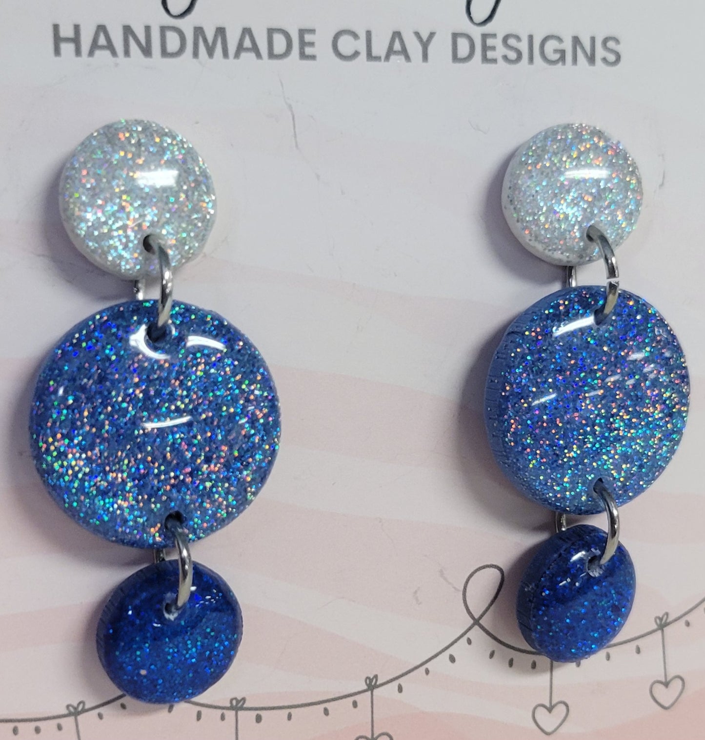 Blue Ombré Glitter Dangles