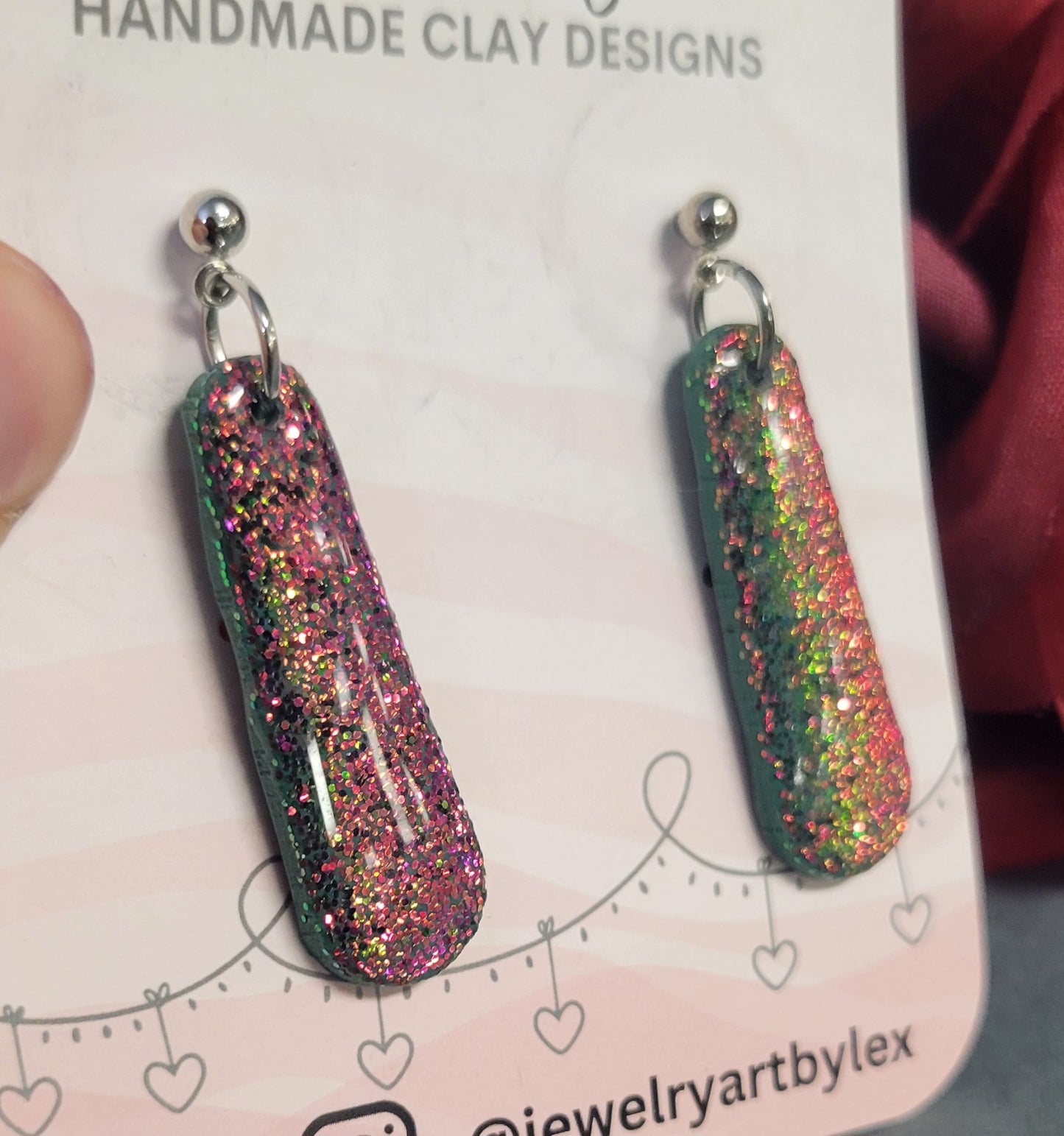 Green/Red Glitter Drops