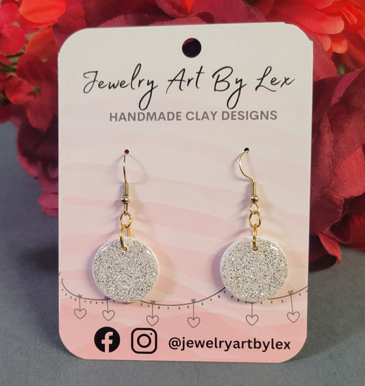 Diamond Glitter Circle Dangles
