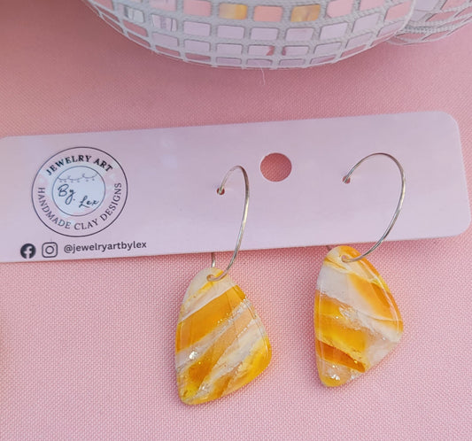 Candy Corn Quartz Hoops