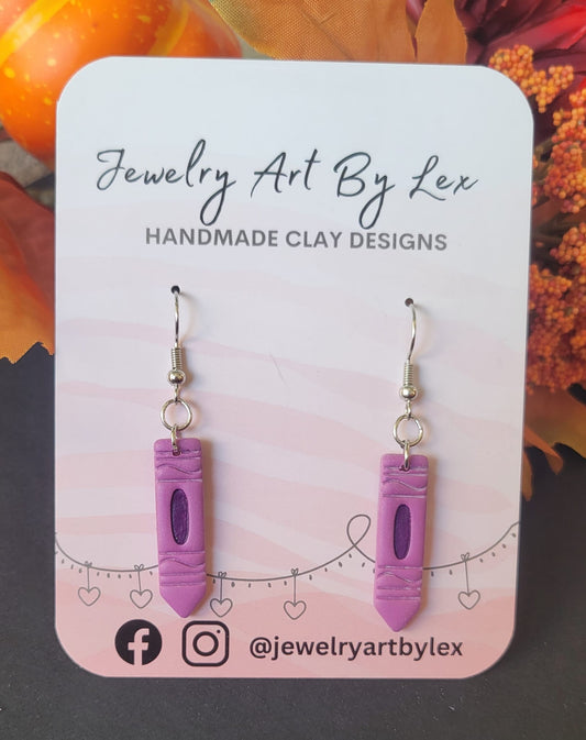 Mauve Crayon Dangles