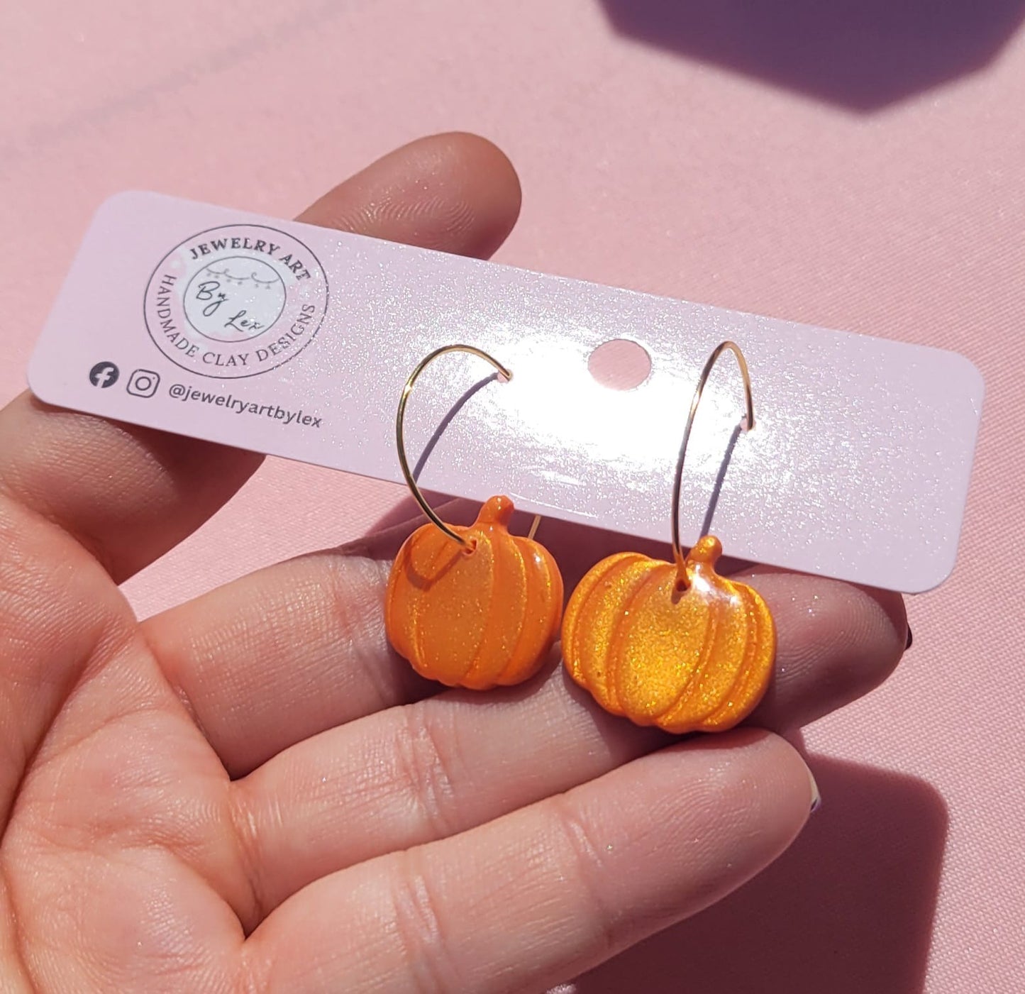 Golden Shimmer Mini Pumpkin Hoops