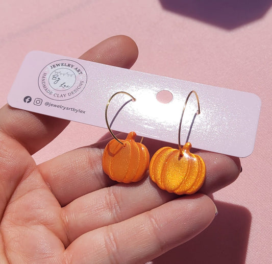 Golden Shimmer Mini Pumpkin Hoops