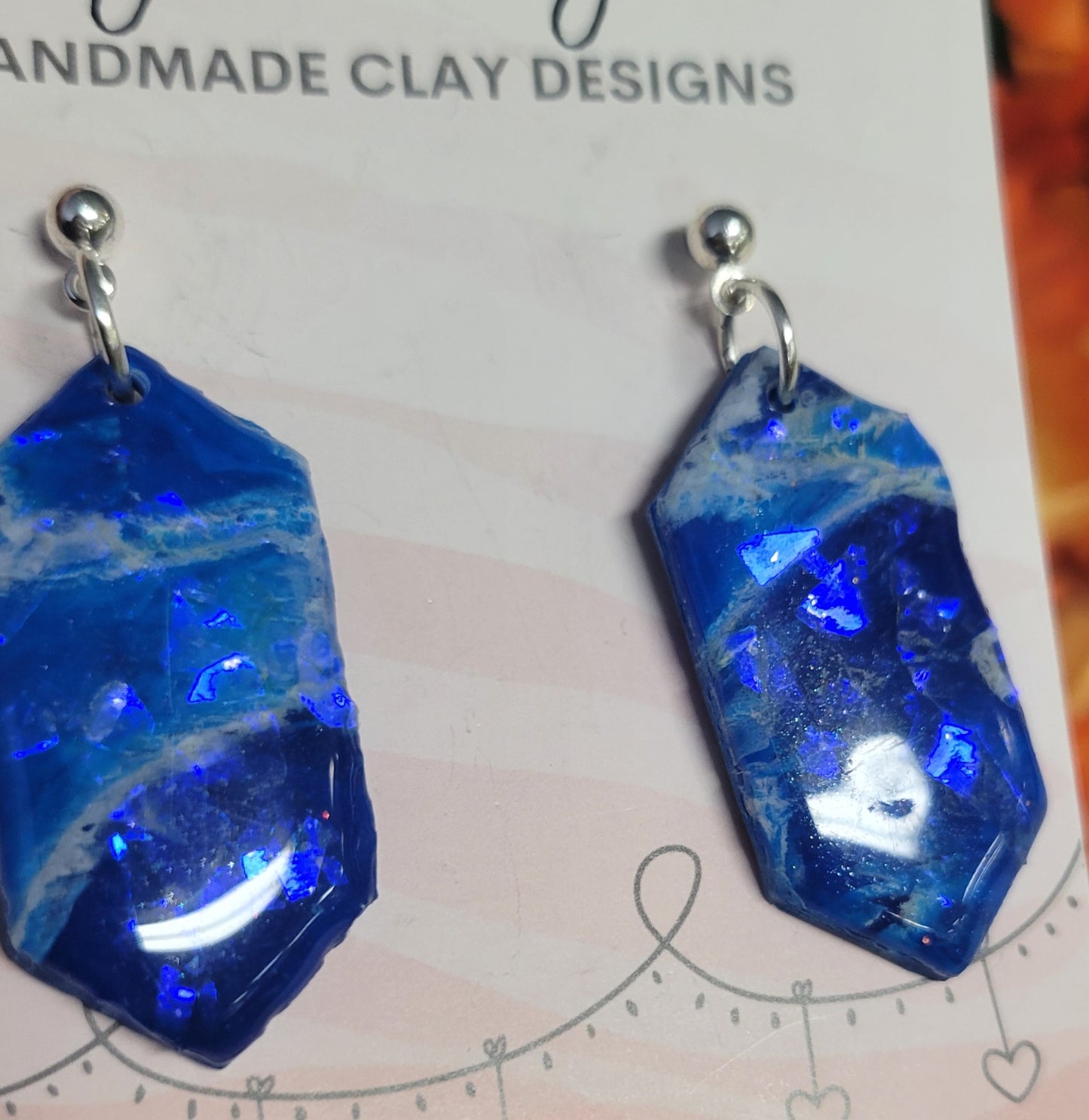 Blue Marble Crystal Dangles