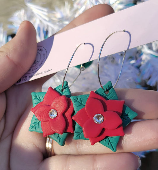Classic Poinsettia Hoops